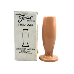 Fiesta F-104 Apricot Ceramic Bud Vase Homer Laughlin Lead-Free Glaze Box New